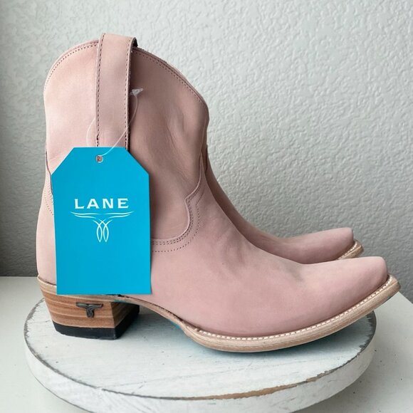 Lane EMMA JANE Womens Cowboy Bootie 9.5 Western Pink Cowgirl Short Ankle Boots - Picture 2 of 13